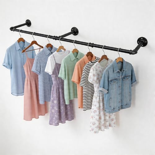 wall mounted clothes rack 48.8 inch/4ft, front angle view