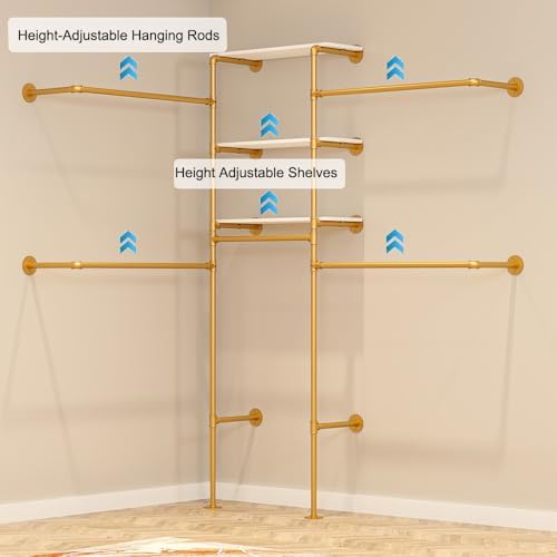 kakabb heavy duty gold pipe clothing rack, package contents