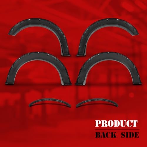 G-PLUS Fender Flares Fit Ford F150 2015-2017(67.1" 78.9" 97.6" Bed) | Fit Styleside Models,Not Fit w/68T Technology Package or Sensors for lane changing,Smooth Pocket Riveted Style,4PCS