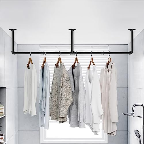 industrial iron pipe clothes hanging bar diy wall-mounted on a desk or shelf