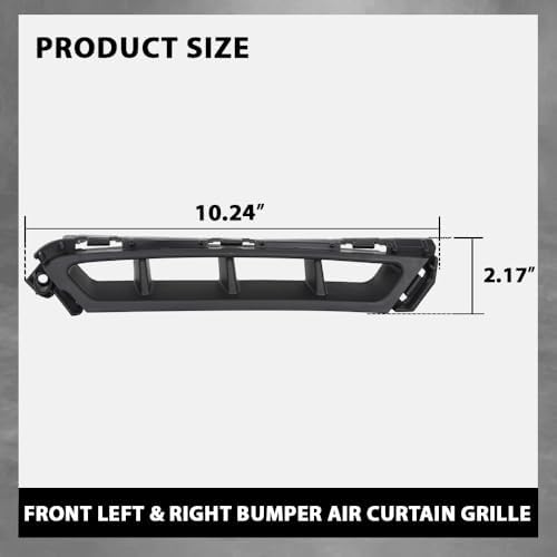 G-PLUS Front Bumper Air Curtain Grille Grill Compatible with Hyundai Elantra 2019-2020 86562F2AA0, 86561F2AA0 ‎Black Left & Right Pair