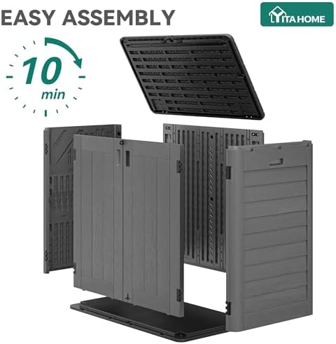 yitahome outdoor storage shed w/o shelf, 30 cu, side view