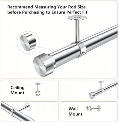 ceiling mount bracket, stainless steel wardrobe pipe bracket, package contents