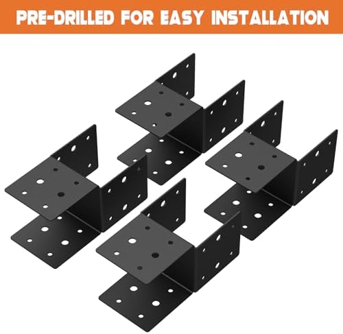 4x4 post brackets, heavy duty steel connectors for on a desk or shelf