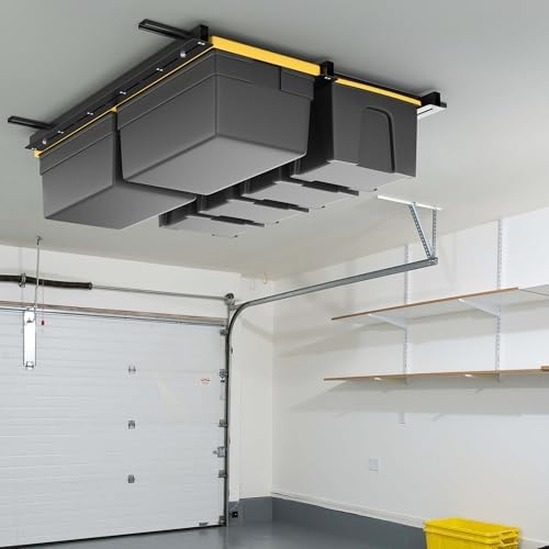 walmann overhead tote storage rails system, garage ceiling, view 9