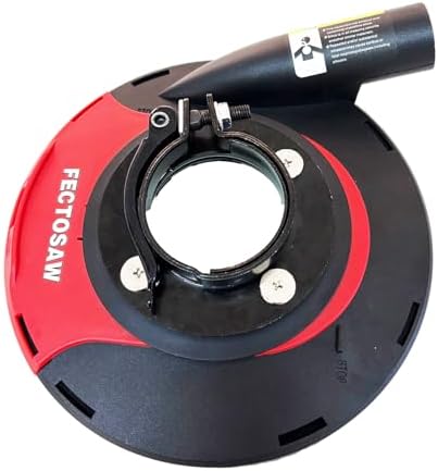 dust shroud for angle grinder with diamond grinding shown in use