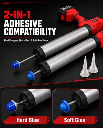 29 oz cordless caulking gun w/2 x 2.0ah, side view