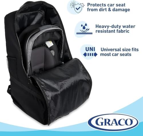 graco car seat travel bag, padded water resistant, front angle view