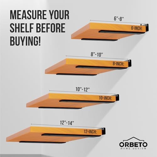 orbeto 6 pack heavy duty shelf brackets (12"), view 9