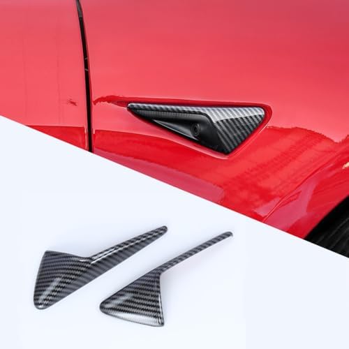 for Tesla Model 3/Y HW3.0 Turn Signal Side Camera Protection Cover Decoration Accessories fit for 2017-2023 Tesla Model 3 and 2020-2023.6 Tesla Model Y (Glossy Carbon Fiber Pattern)