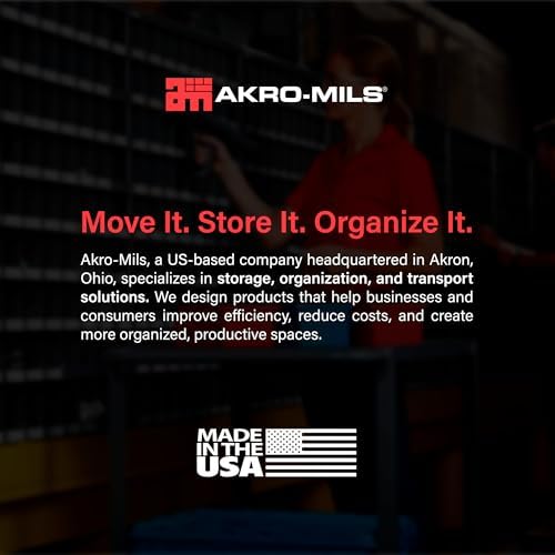 akro-mils 30287 super-size akrobins plastic storage bins, space-saving showing dimensions