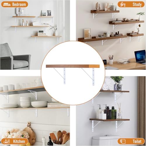 home master hardware wall shelf brackets, 10x8 inch, front angle view
