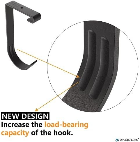 naceture garage ceiling rack bike hooks, 8 pack, side view