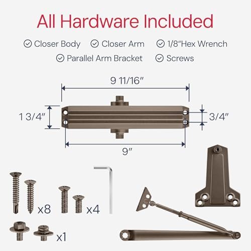 lawrence medium/heavy duty door closer commercial grade 1, package contents