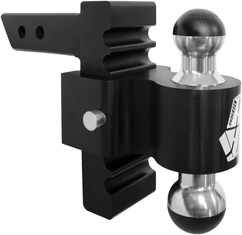 Andersen Hitches Black Anodized Rapid Hitch 6 Inch Drop 2 Inch Shank 2 x 2-5/16 Greaseless Ball 8K 10K GTWR