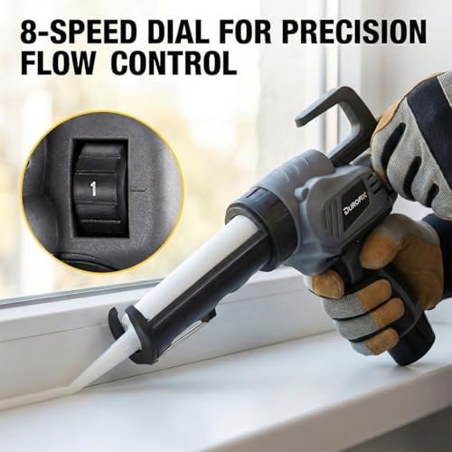 durofix rz1230-pg g12 12v cordless brushless caulking gun shown in use