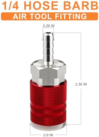 gasher 12pcs red industrial air coupling with 1/4" shown in use