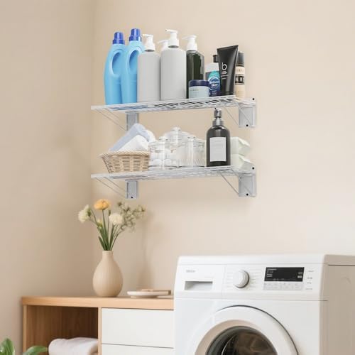 wall shelf 24'' x 11'', white wall mounted on a desk or shelf