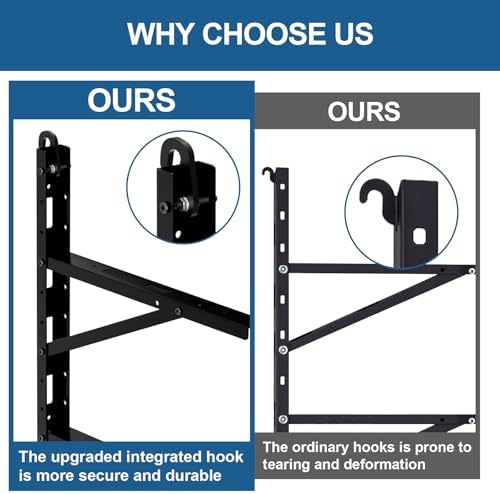 shipping container shelving bracket, 22"(d) x 46.5"(h), close-up detail