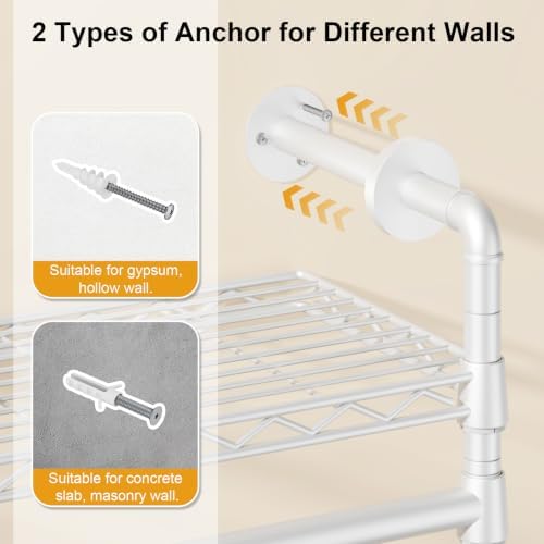 ulifhome m7 wall-mounted clothes rack, heavy-duty garment closet, package contents