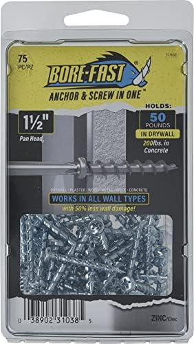 hillman borefast drywall screw anchors, 1-1/2in, 75 pieces, package contents