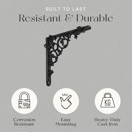 nach decorative shelf brackets, 4 pack of 6, side view