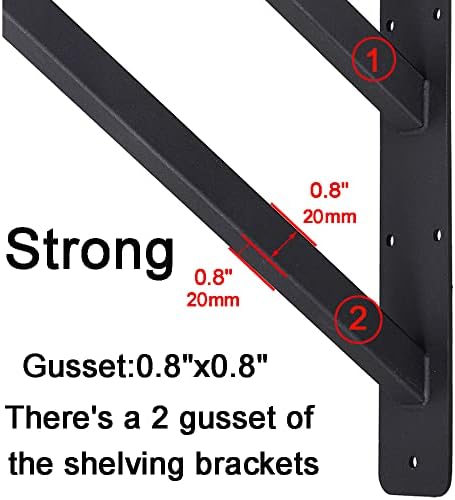 heavy duty shelf bracket countertop support brackets 16"x12", close-up detail