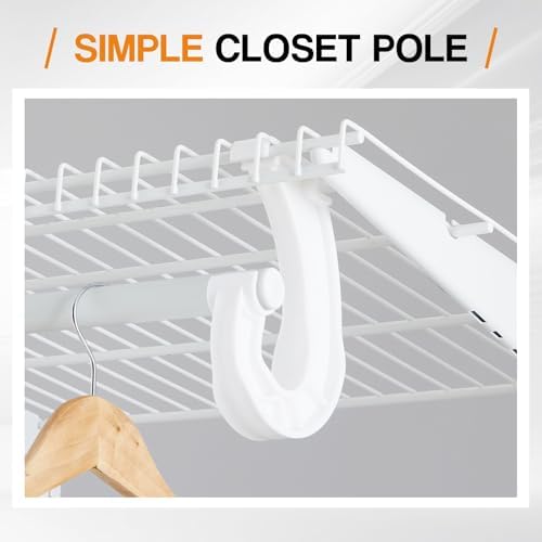 wonderjune 20 pcs hanging closet rod support, 3/4, side view