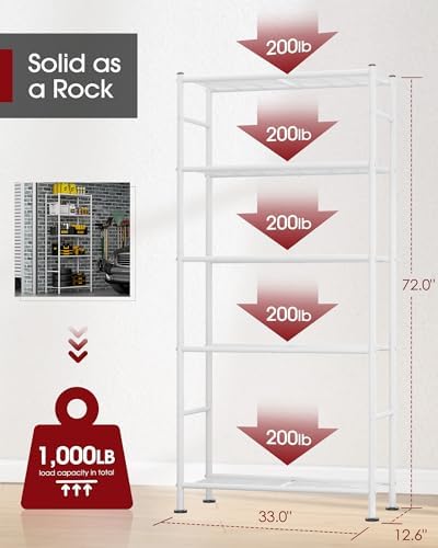 sakugi storage shelves - 5 tier shelf organizer, close-up detail
