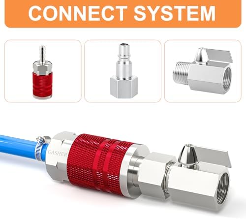 gasher 12pcs red industrial air coupling with 1/4", package contents