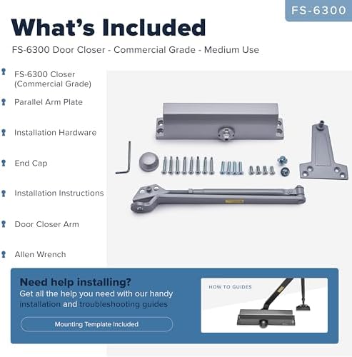 commercial door closer heavy duty - automatic door, front angle view