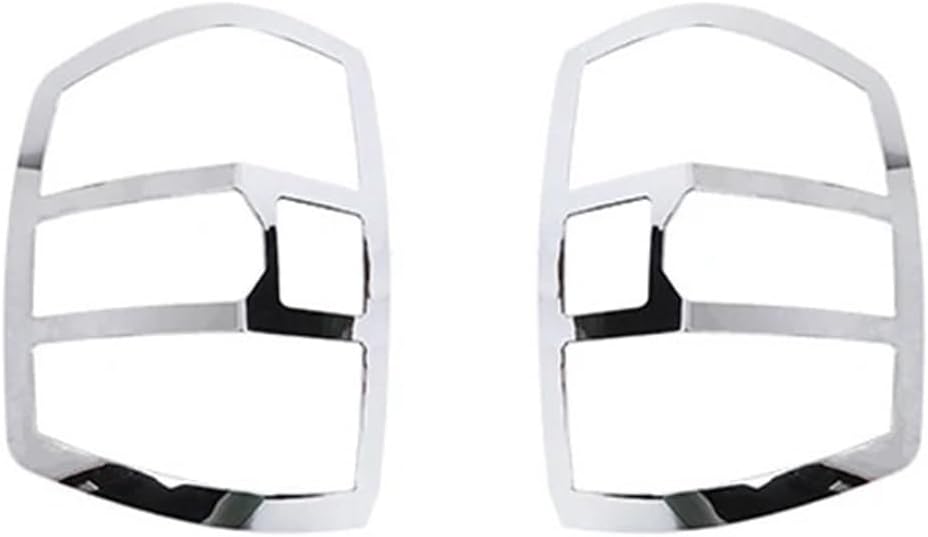 ABS Exterior Rear Taillight Lampshade Protective Decorative Cover Compatible For Chevy Silverado 2014-2018 Car Accessories(Chrome)