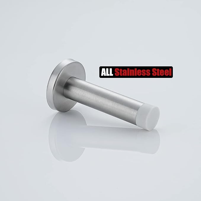 JQK Door Stopper, 304 Stainless Steel Thicken 1mm Sound Dampening Door Stop - Image 8