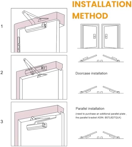 hydraulic automatic door closer – heavy duty adjustable, front angle view