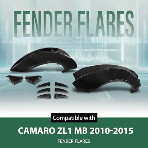 GRAND ORANGE 4pcs Fender Flares with Front Canards Compatible with Chevy Camaro ZL1 2010 2011 2012 2013 2014 2015 MB Style