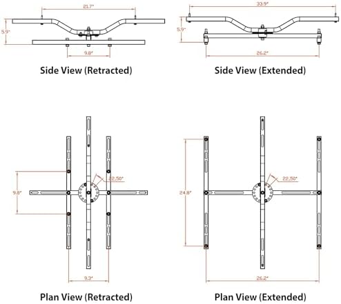 heavy duty swivel h-bracket for garage heaters, 200, front angle view