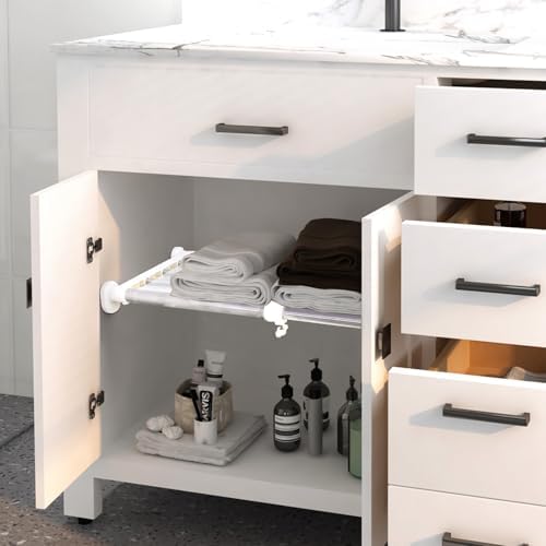 baoyouni closet tension shelf adjustable organizer 19.7-31.5" ivory, package contents