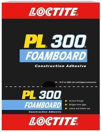 loctite pl300 foamboard adhesive, 10 fl oz, cartridge, side view