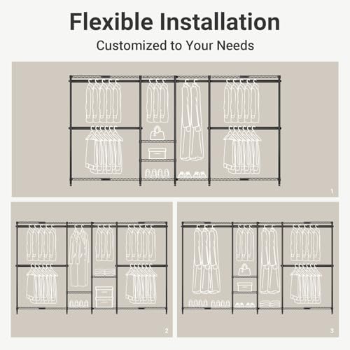 vipek x4 expandable heavy duty clothes rack wardrobe showing dimensions