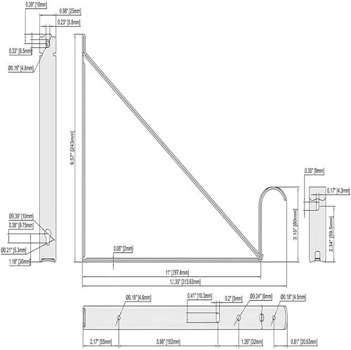 closet rod brackets 11x9.5in, 10 pack closet shelf on a desk or shelf
