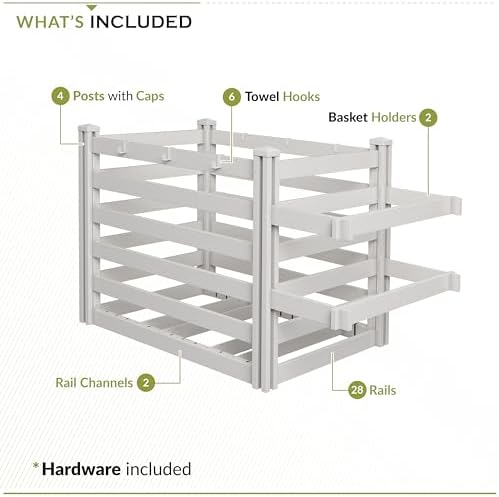 zippity freestanding poolside organizer, white vinyl, side view