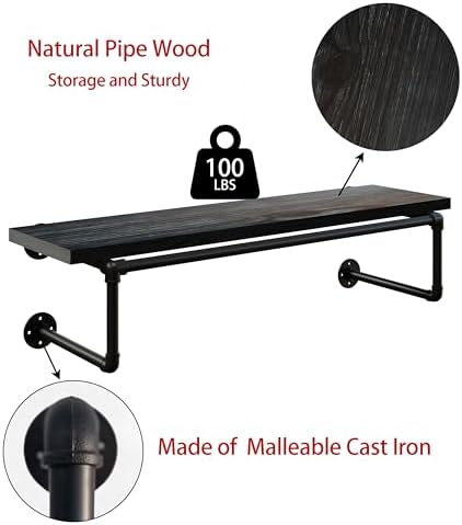 clothes rack 36in, wall mounted garment racks with on a desk or shelf
