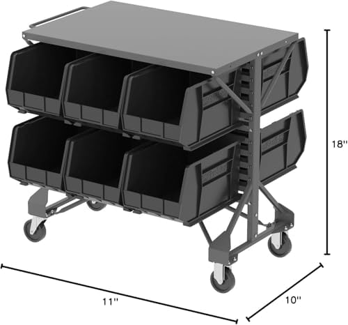 akro-mils 30260 akrobins plastic storage bins, 18"x11"x10", black, view 11