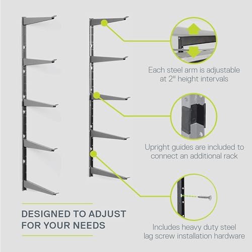 heavy duty wood and lumber storage rack (2-pack), side view