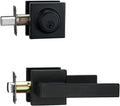 matt black front door lockset, exterior door lock, main product view