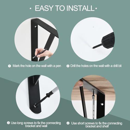 l12 x h 8" black heavy duty shelf on a desk or shelf