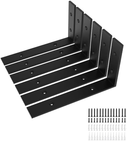 heavy duty 12-inch black shelf brackets, l shelf, view 9