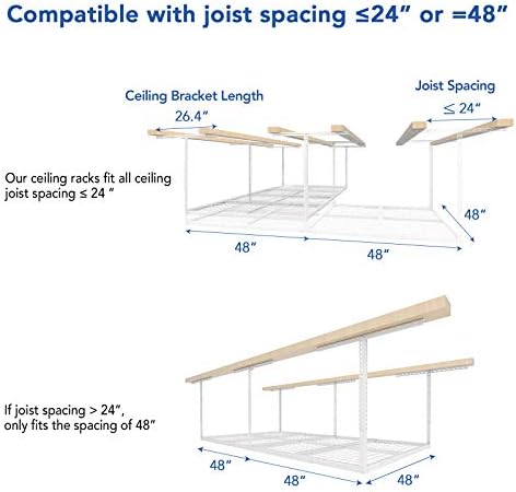 fleximounts 4x8 overhead garage ceiling storage rack organization, package contents