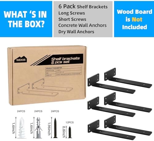 shelf brackets floating shlef brackets 12-inch 6-packs, 1/5-inch, side view