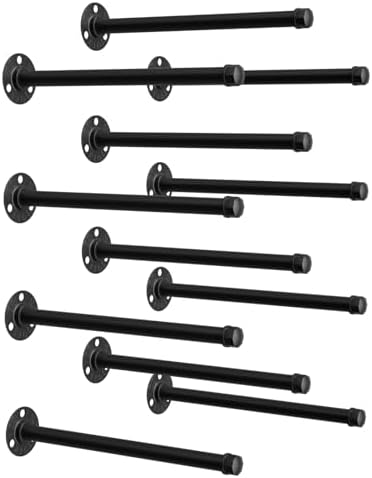 pipe shelf brackets black 12 inch floating shelving, main product view
